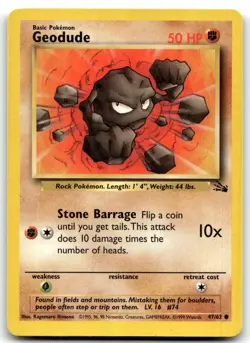 Geodude 47/62 Fossil Common Unlimited Pokemon TCG NM - Image 1