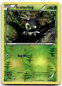 Scatterbug 15/146 XY Base Set Common Reverse Holo Pokemon TCG NM - Image 1