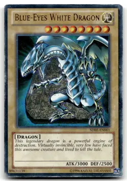 Blue-Eyes White Dragon SDBE-EN001 Unlimited Ultra Rare Yu-Gi-Oh TCG HP - Image 1