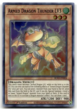 Armed Dragon Thunder LV3 BLVO-EN004 1st Edition Super Rare Yu-Gi-Oh TCG MP - Image 1