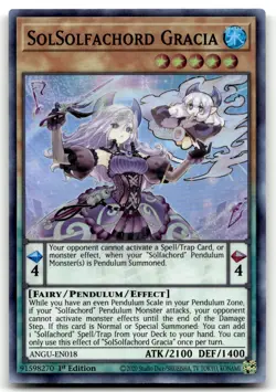 SolSolfachord Gracia ANGU-EN018 1st Edition Super Rare Yu-Gi-Oh TCG MP - Image 1