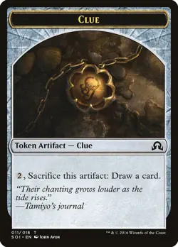 MTG CLUE TOKEN - SHADOWS OVER INNISTRAD SOI ARTIFACT TOKEN - Image 1