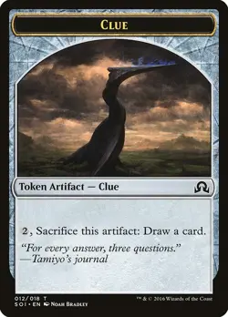 MTG CLUE TOKEN - SHADOWS OVER INNISTRAD SOI ARTIFACT TOKEN - Image 1