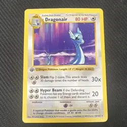 Pokemon TCG Dragonair Base Set 1st Edition Rare Card 18/102 Dragonir MP - Image 1