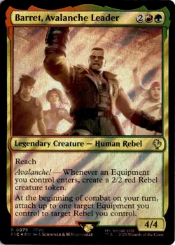 MTG FIC Surge Foil Barret, Avalanche Leader Commander: Final Fantasy 79 R NM Car - Image 1