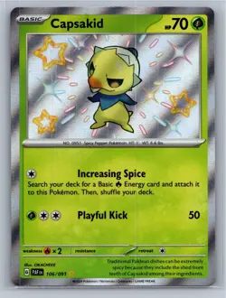 Capsakid 106/091 Shiny Rare Paldean Fates Pokemon Near Mint - Image 1
