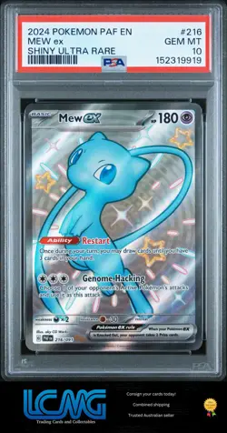 2024 Pokemon Paldean Fates #216 Mew Ex Shiny Ultra Rare PSA 10 - Image 1