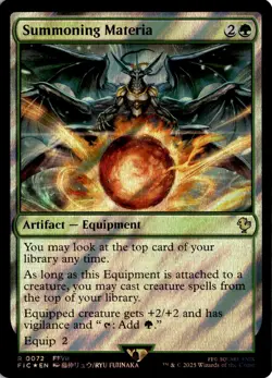 MTG FIC Surge Foil Summoning Materia Commander: Final Fantasy 72 R NM Card Scan - Image 1