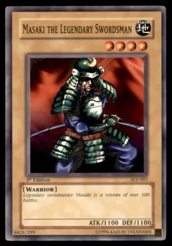 Yu Gi Oh! Masaki the Legendary Swordsman SDJ 007 SDJ 1st Edition Regular - Image 1