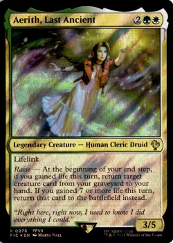 MTG FIC Surge Foil Aerith, Last Ancient (Surge Foil) Commander: Final Fantasy 76 - Image 1