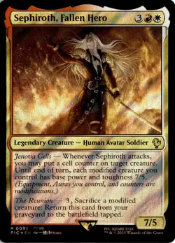 MTG FIC Surge Foil Sephiroth, Fallen Hero Commander: Final Fantasy 92 R NM Card - Image 1