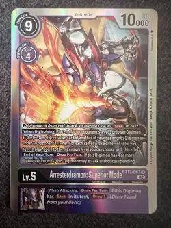 Digimon Card Game Arresterdramon: Superior Mode BT12-083 SR Across Time NM - Image 1
