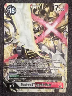 Digimon Card Game Shoutmon X7: Superior Mode BT12-112 SEC Across Time Near Mint - Image 1