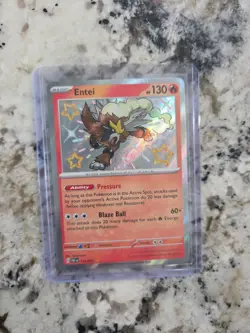 Pokemon Entei Holo Shiny Rare TCG Card Paldean Fates 112/091 - Image 1