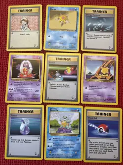 ❗Lot 🔟: Pokemon Base Set 2 Lot - 9x Common Rare Cards Lot OLD Vintage! - Image 1