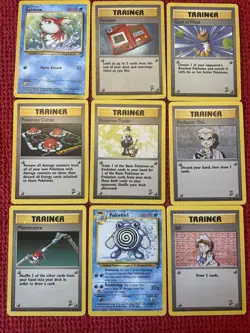 ❗Lot 1⃣: Pokemon Base Set 2 Lot - 9x Common Rare Cards Lot OLD Vintage! - Image 1