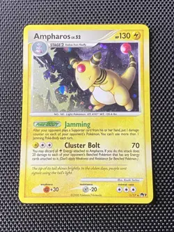 Ampharos Swirl Pokemon Card POP Series 7 1/17 2008 Holo LP+ - Image 1