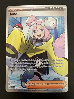 Pokemon Iono 124 SVP Scarlet & Violet Promo Trainer Holo Card 2023 English - Image 1