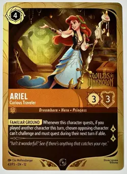 Disney Lorcana Ariel Curious Pre-release Exclusive Wilds Unknown Stamped Promo - Image 1
