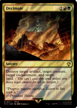 MTG FIC Surge Foil Decimate Commander: Final Fantasy 323 R NM Card Scan - Image 1