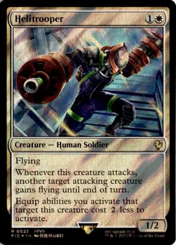 MTG FIC Surge Foil Helitrooper Commander: Final Fantasy 22 R NM Card Scan - Image 1