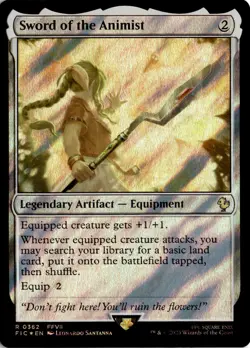 MTG FIC Surge Foil Sword of the Animist Commander: Final Fantasy 362 R NM Card S - Image 1