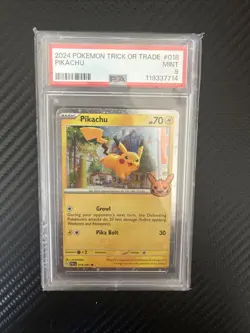 2024 POKEMON TRICK OR TRADE PIKACHU #018 PSA 9 - Image 1