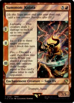 MTG FIC Surge Foil Summon: Kujata Commander: Final Fantasy 61 R NM Card Scan - Image 1