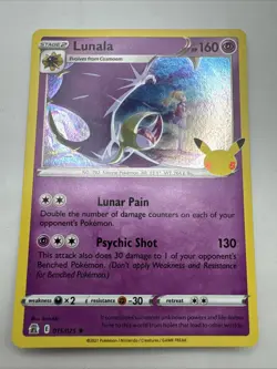 Pokemon TCG Lunala Celebrations 015/025 Holo Holo Rare - Image 1