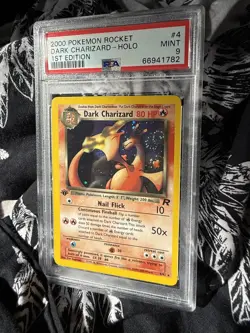 2000 POKEMON ROCKET 1ST EDITION #4 DARK CHARIZARD 4/82 - HOLO PSA 9 Crazy SWIRL - Image 4