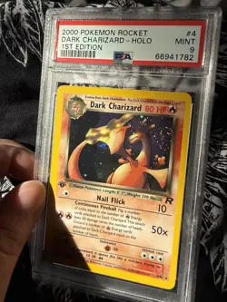 2000 POKEMON ROCKET 1ST EDITION #4 DARK CHARIZARD 4/82 - HOLO PSA 9 Crazy SWIRL - Image 5