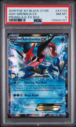 2016 POKEMON XY BLACK STAR PROMO ASH-GRENINJA EX BOX-TAG ASH-GRENINJA EX PSA 8 - Image 1