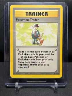 Pokemon Trader 77/102 Rare Pokemon 1999 Unlimited Base Set MP - Image 1