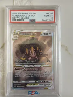 2023 POKEMON SWORD & SHIELD CROWN ZENITH #GG55 FULL ART/REGIGIGAS VSTAR PSA 10 - Image 1