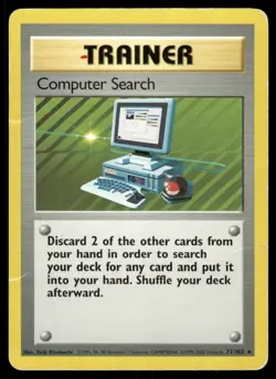 1999 Pokemon Computer Search Rare Base Set Unlimited 71/102 DMG - Image 1