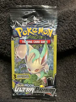 Pokemon TCG booster pk Sun&Moon Ultra Prism expansion feat Leafeon artwork 2018 - Image 1