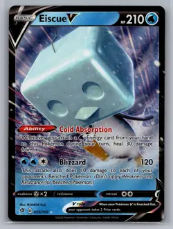 Eiscue V 055/192 Holo V Rare Rebel Clash Pokemon Near Mint - Image 1