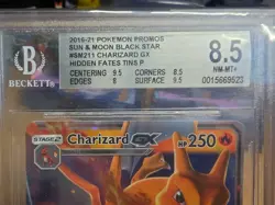 BGS 8.5 Charizard GX SM211 Black Star Promo Hidden Fates Tin Pokemon TCG 2016-21 - Image 3