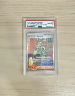 2025 POKEMON MEGA EVOLUTION SPECIAL ILLUSTRATION RARE LT. SURGE'S BARGAIN PSA 10 - Image 1