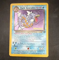 Pokemon TCG Dark Gyarados 8/82 Team Rocket Prerelease Holo Rare 70 HP 1999 - Image 1