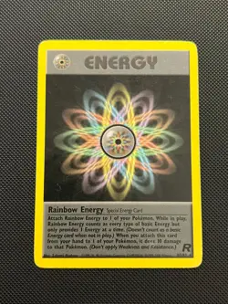 Rainbow Energy 80/82 Rare Team Rocket Pokemon Unlimited Heavily Played - Image 1