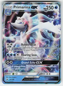 Primarina GX 42/149 Holo Ultra Rare SM Base Set Pokemon Near Mint - Image 1