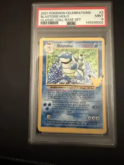 Pokemon Blastoise 2/102 Celebrations Classic Collection Holo PSA 9 - Image 1