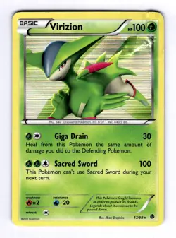 Virizion Emerging Powers #17 (2011) Holo HP Pokemon - Image 1