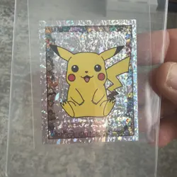 1999 MERLIN POKEMON STICKER #S1 PIKACHU PRISM📈🔥 - Image 1