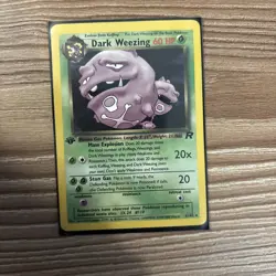 Pokemon Dark Weezing TCG Non-Holo Card 31/82 1st Edition Rare LP+ Condition - Image 1