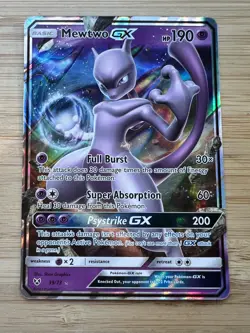 Pokemon Mewtwo GX 39/73 Shining Legends Full Art Ultra Rare Holo Pokemon Card NM - Image 1