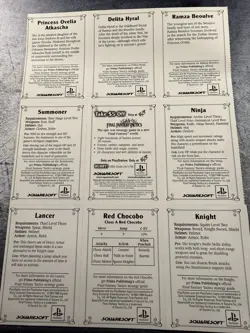 March 1998 Vintage Final Fantasy Tactics Character Cards - Playstation Magazine - Image 2