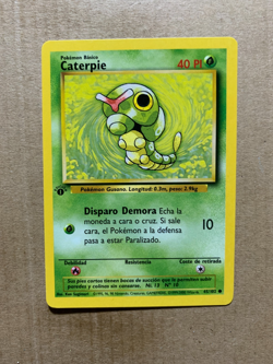 1st Edition SPANISH Caterpie 45/102 Base Set - Common Pokemon Card - NM/Mint - Image 1