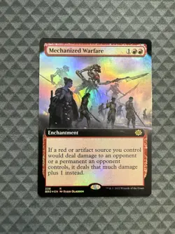 MTG Mechanized Warfare #338 Foil Extended Art Rare The Brothers’ War (BRO) - Image 1